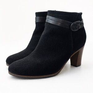 Alberto Fermani Black Suede Harness Ankle Boots Made in Italy EU 36 US 6